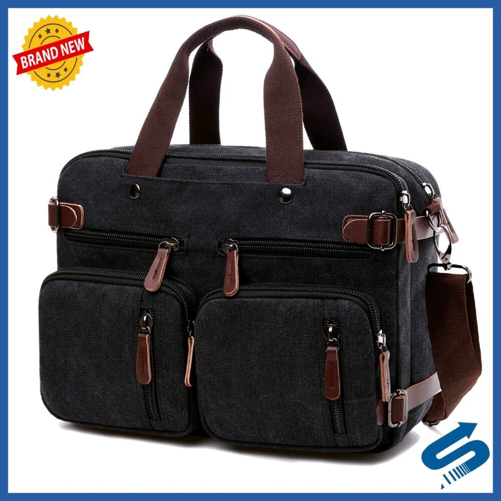 Convertible Laptop Backpack Messenger Bag Multi-Functional Travel College